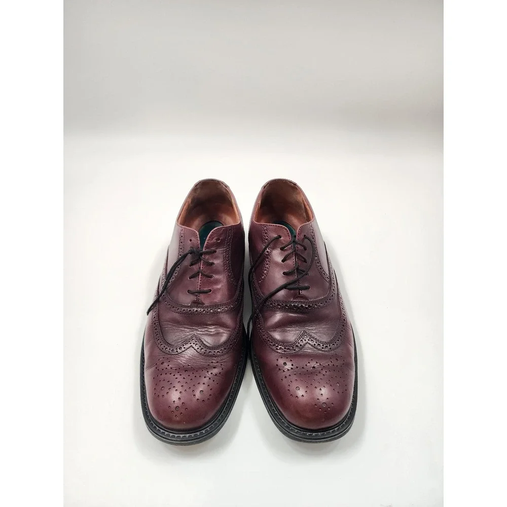 Florsheim Mens Burgundy Leather Wingtip Brogue Oxford Dress Shoes Size 10